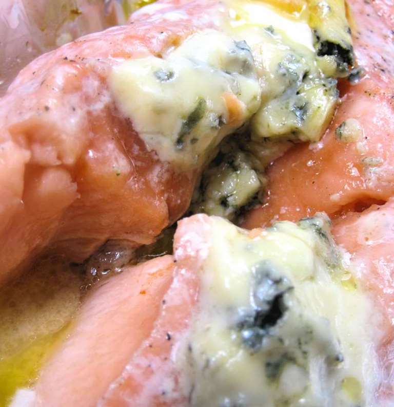 Salmon With Blue Cheese En Papillote Recipe Cuisine Fiend